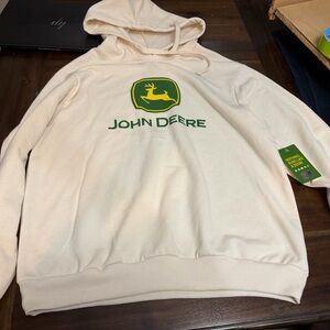 John Deere Cream Hoodie for Men